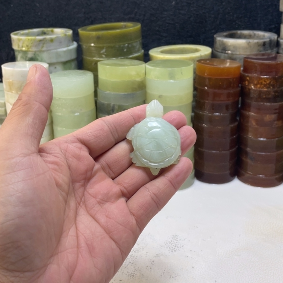 【闪购商品】蛇纹石玉珠宝半成品未镶嵌