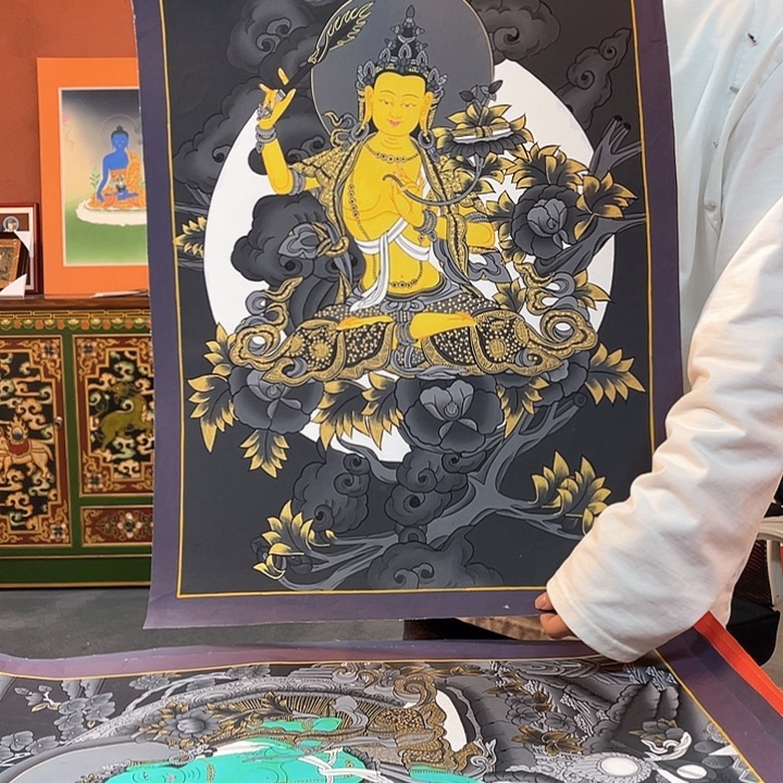 装裱画40×60文殊纯手绘