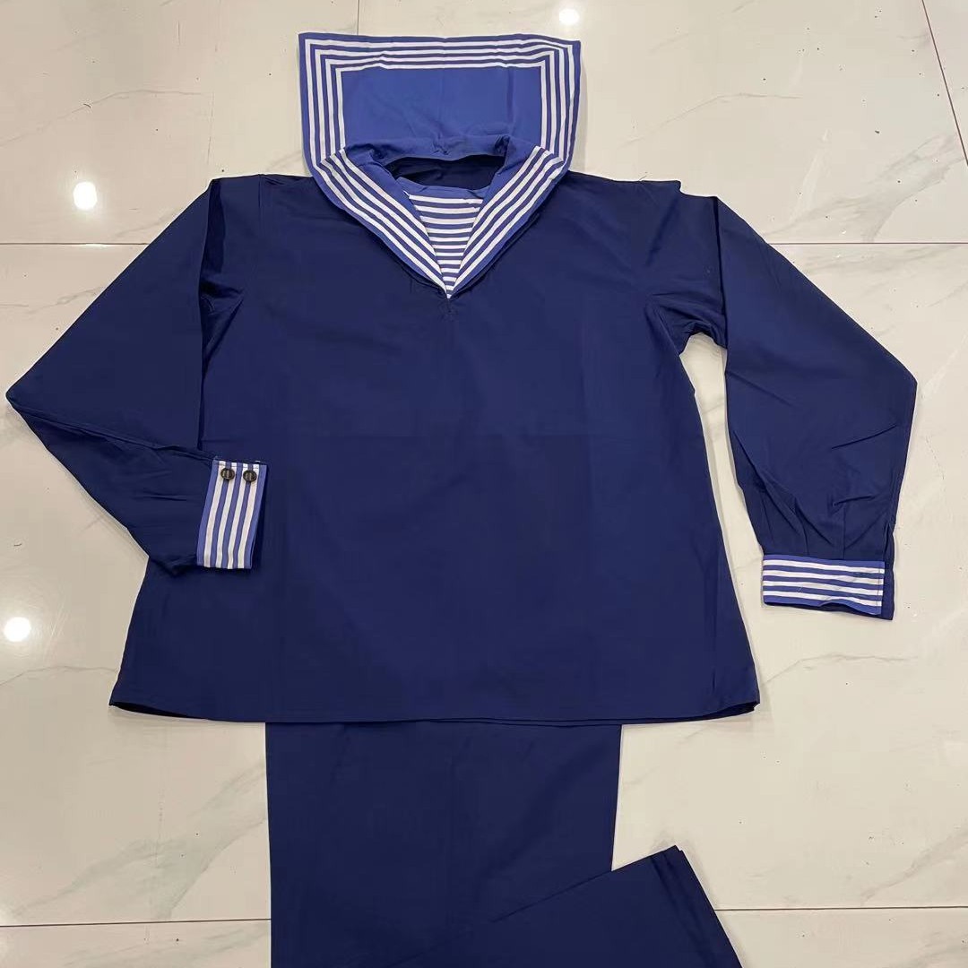 蓝色水服套装(带档胸)