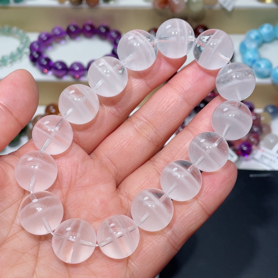 水晶手链未镶嵌幽灵手链，晶体通透