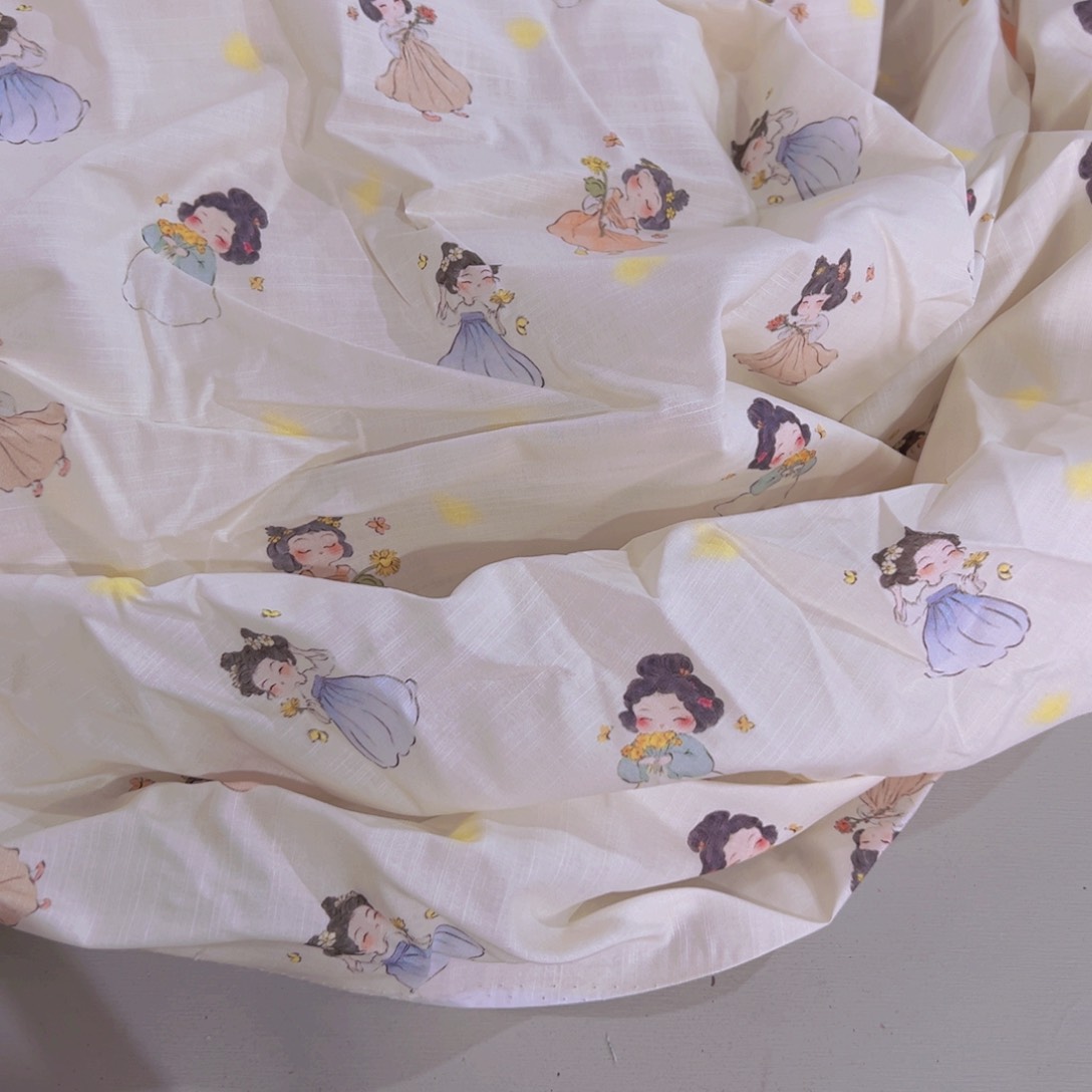 一米价纯棉60支竹节棉府绸1.4米宽果子布艺地卷