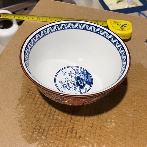 微瑕，不能明火，口径15，高7，2个面碗