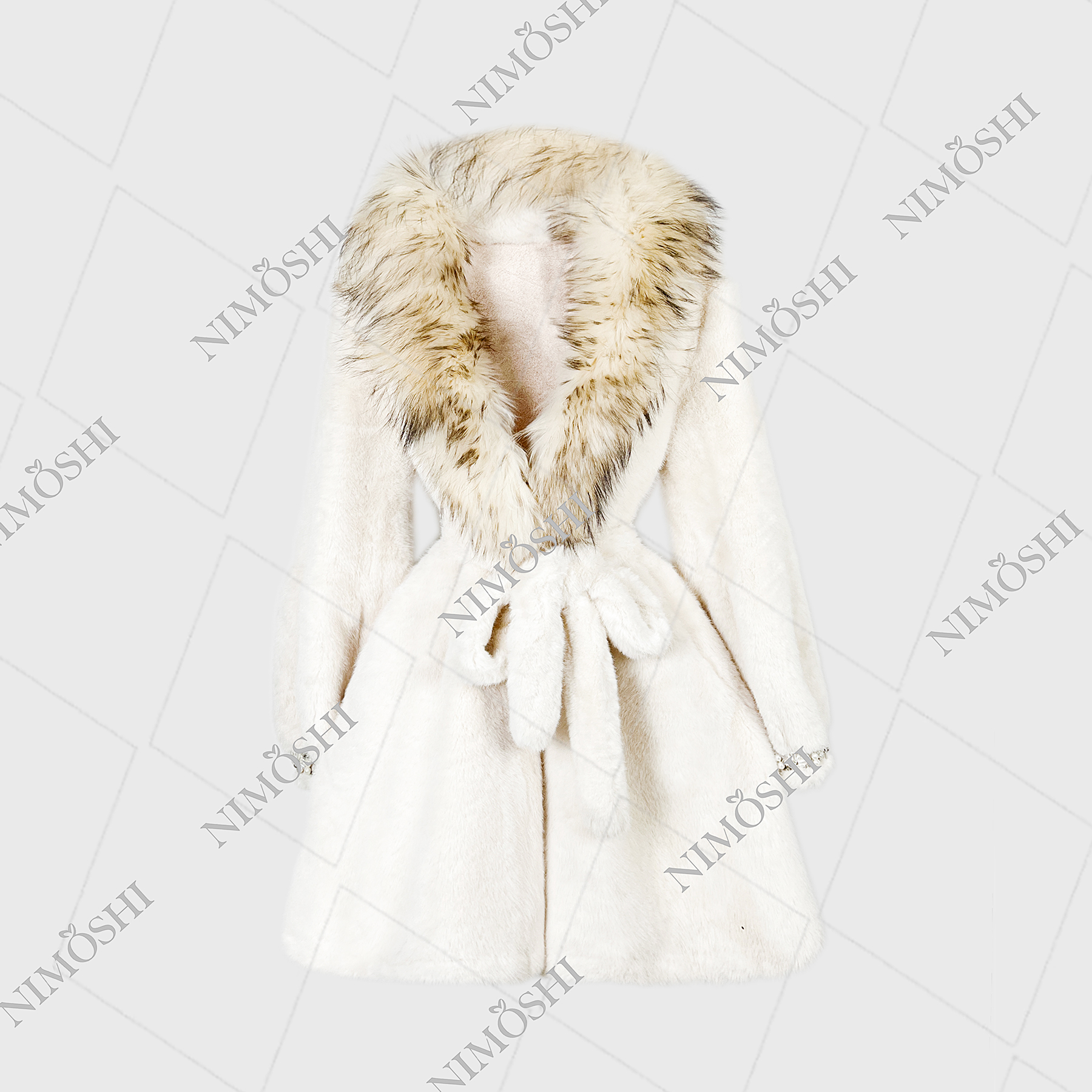 人造皮草 NIMðSHI【莎莎】韩系高级感中长款毛外套女休闲百搭L5196