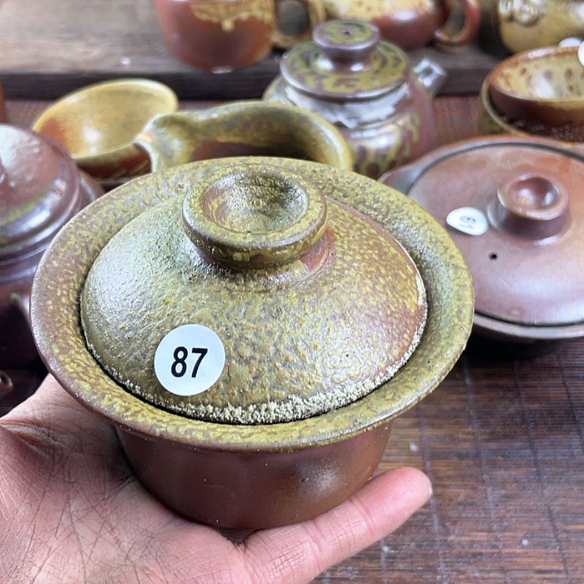 【闪购商品】搏**练柴烧盖碗200毫升左右微瑕