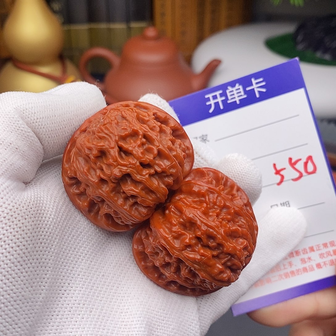 文玩核桃把件42球白550