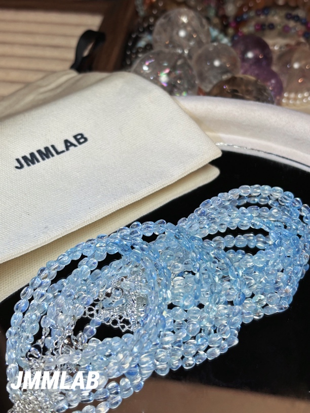 【海蓝宝】JMMLAB高品天然蓝托帕糖豆子水晶手串