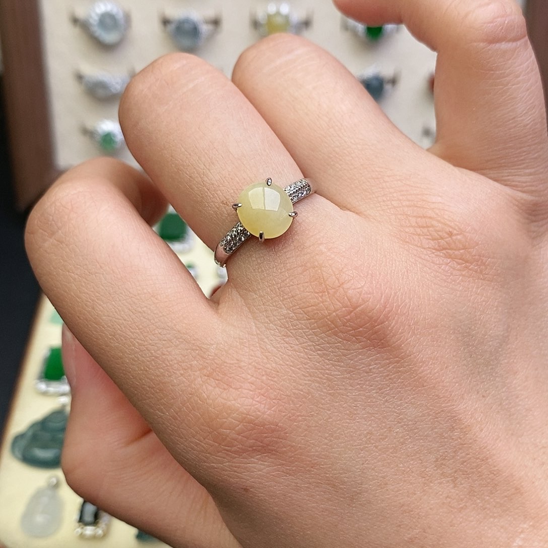 翡翠银S925镶嵌戒指