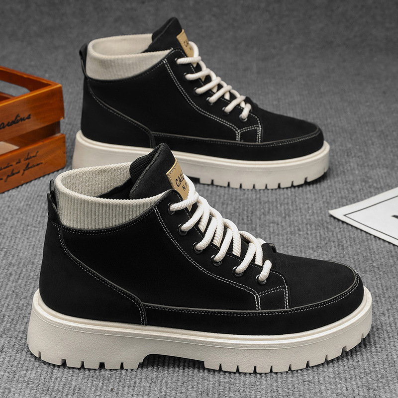 秋季男鞋新款高帮马丁靴男士潮流百搭厚底防滑运A6603