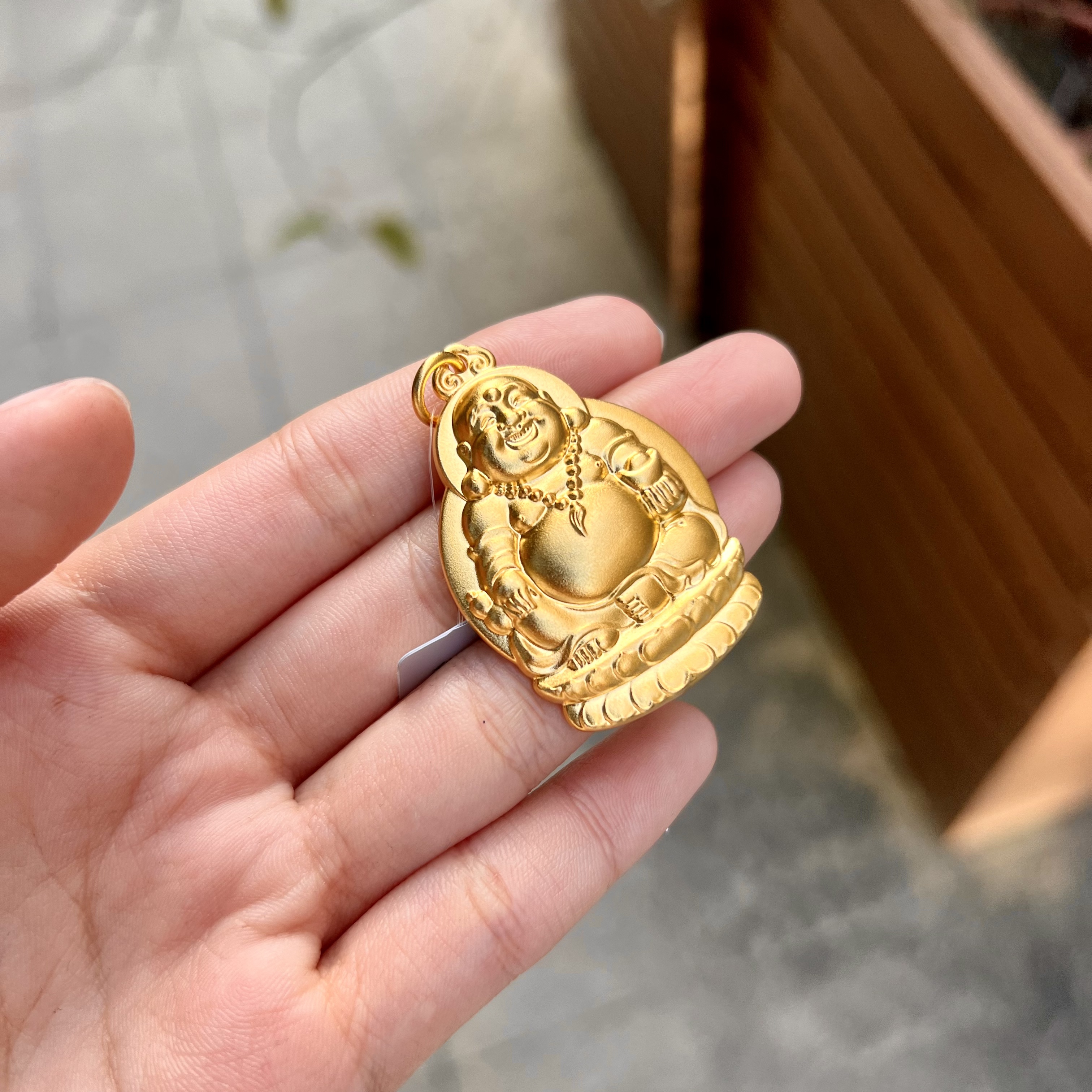 吊坠足银 足银吊坠 吉言佛吊坠挂坠精美大佛公金色