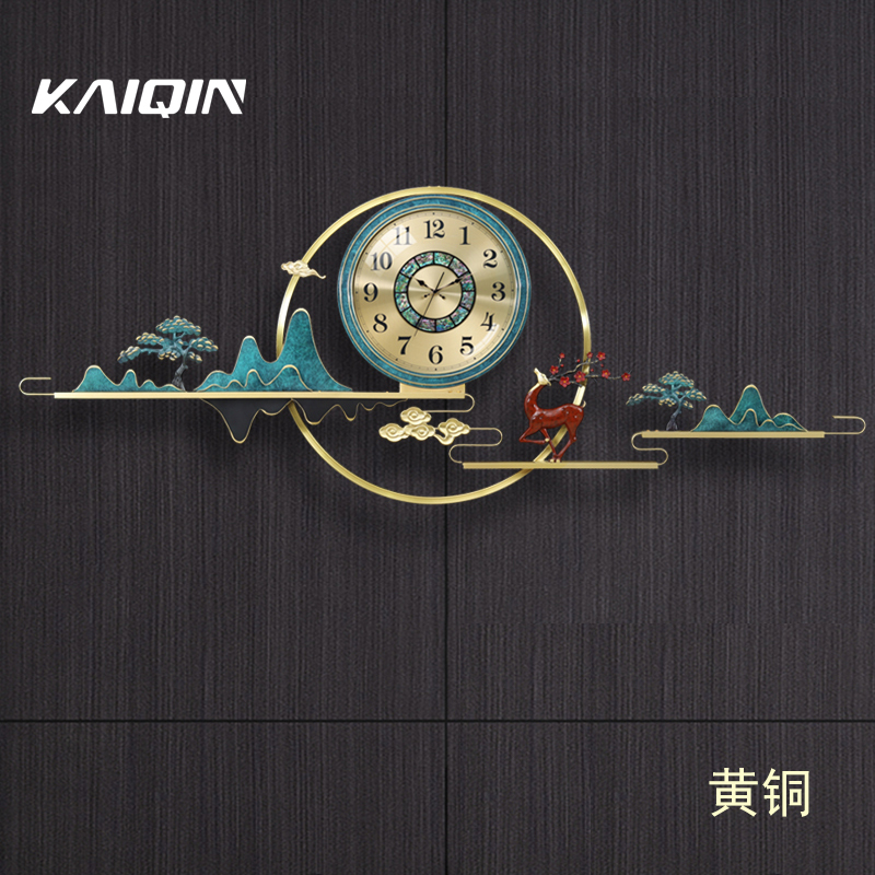 凯琴黄铜挂钟客厅家用时尚时钟现代轻奢客厅创意个性新中式石英钟