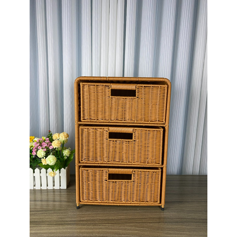 床头柜家用大容量抽屉式特大号藤编置物手工多层储物柜收纳柜创意
