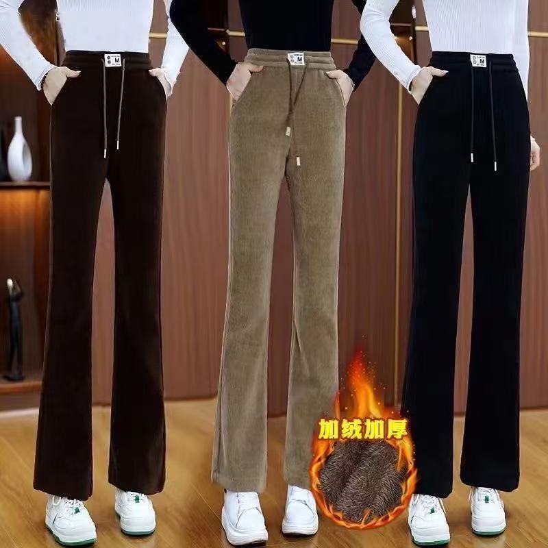 【加绒加厚】冬季时尚百搭显瘦加绒加厚高腰百搭休闲喇叭裤 11-30