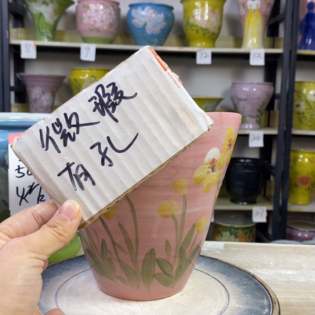 景德镇手工手绘陶瓷花盆