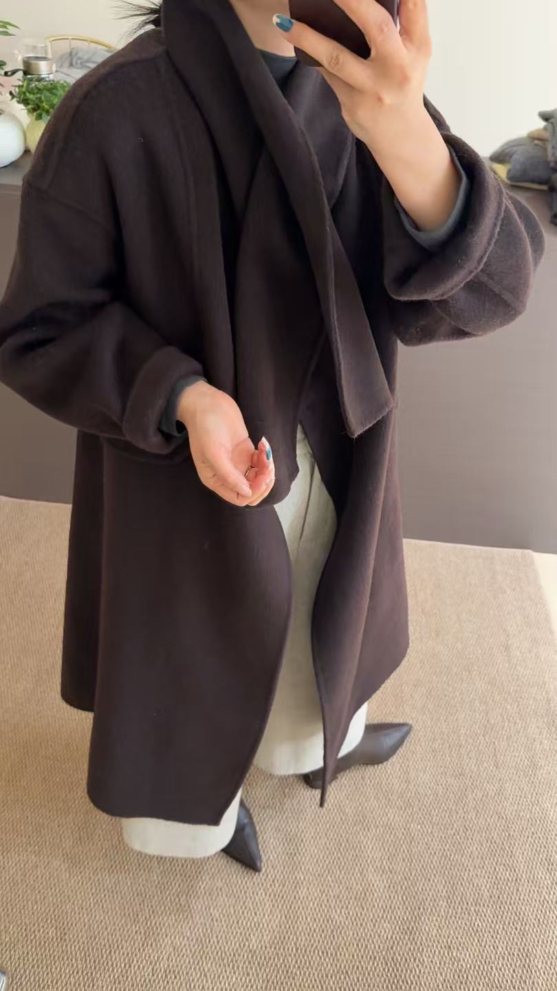 【衣衣不舍】韩系羊毛双面长款大衣外套