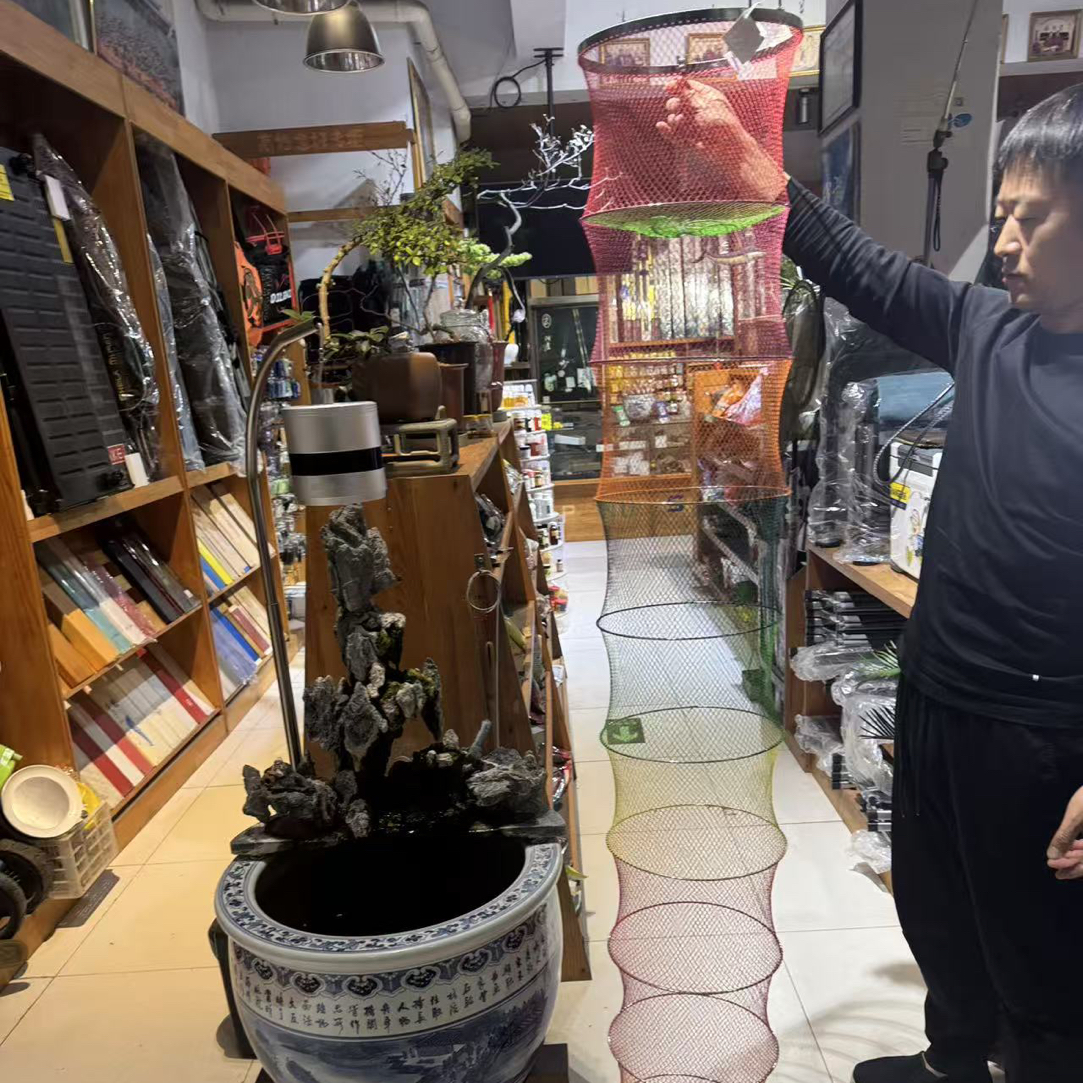 30直径1.8米16编原色原丝PE线304不锈钢圈口纯手工编织鱼护