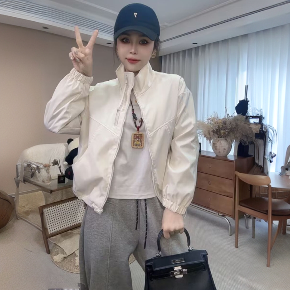 立领短款冲锋衣2025春秋季新款时尚宽松休闲夹克上衣百搭外套女