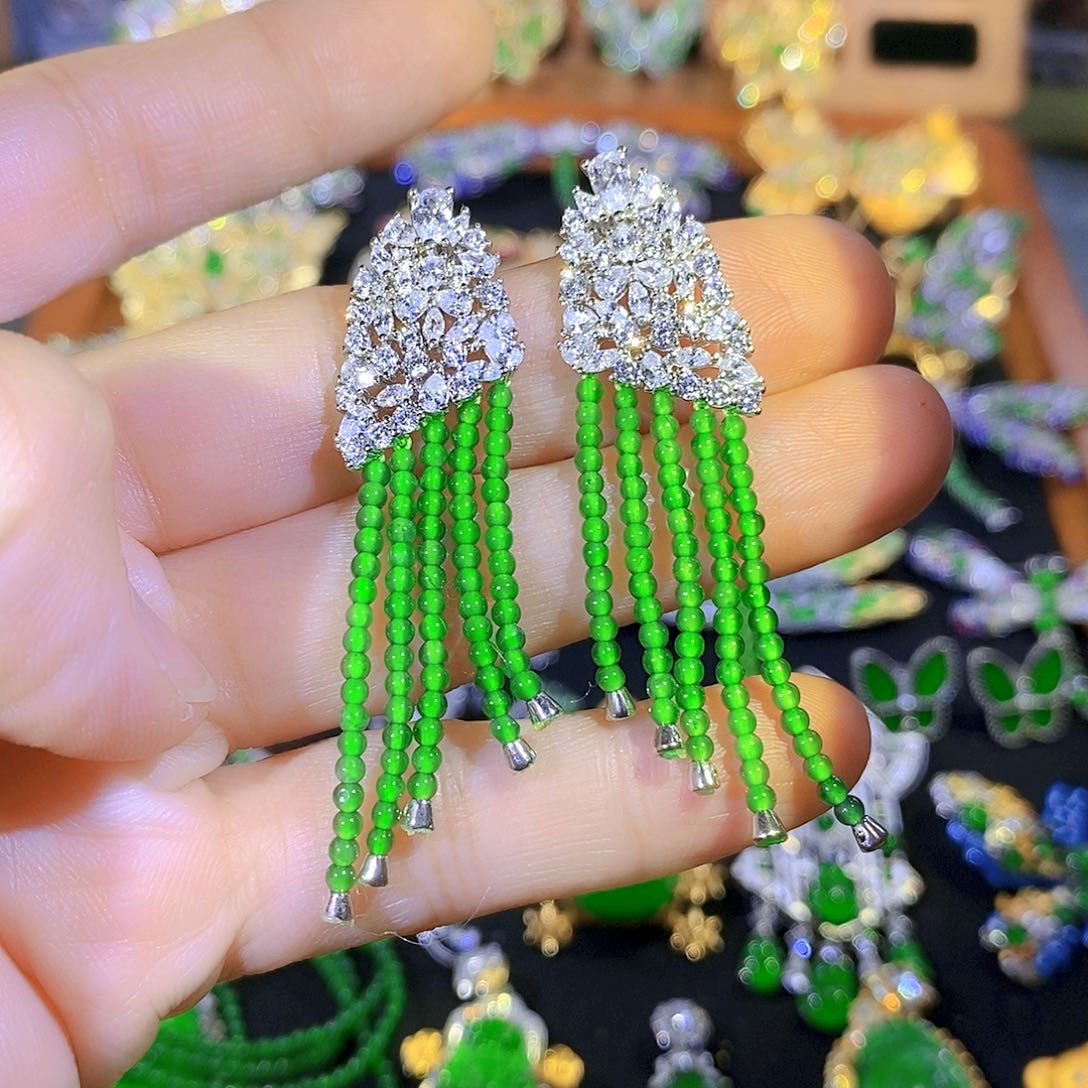 吊坠(不含链)银S925镶嵌翡翠