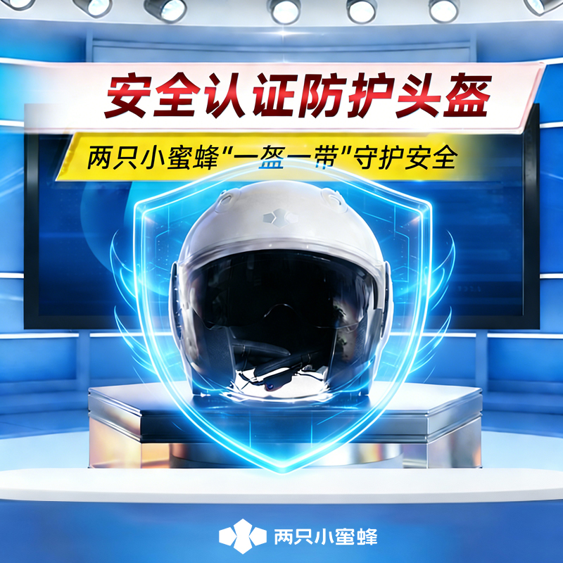 两只小蜜蜂2025新款男女专用款3C认证冬季保暖电动摩托车安全头盔商品图