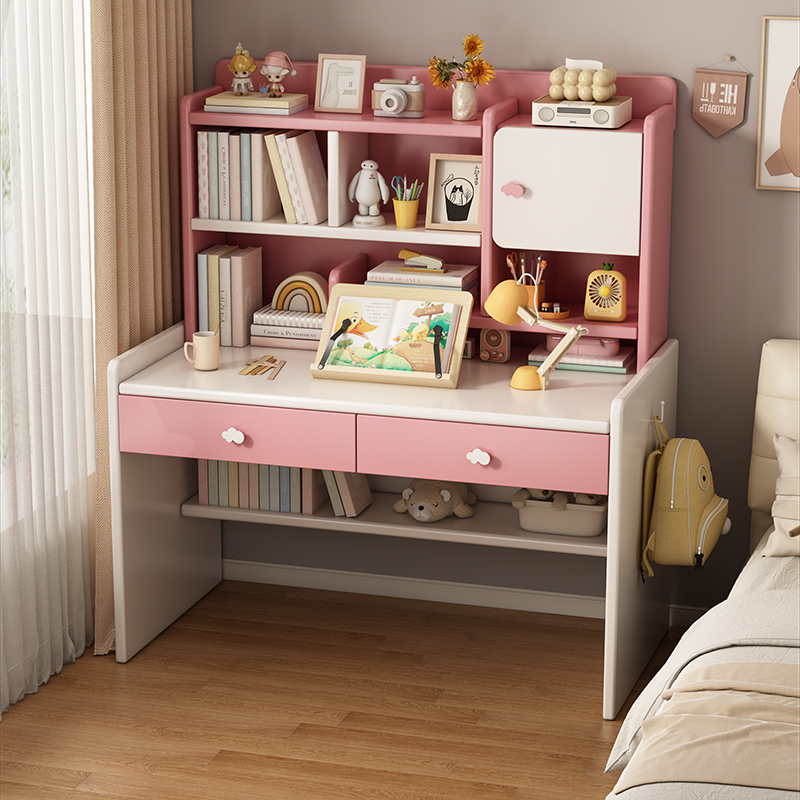实木电脑桌学习桌家用写字台卧室简约男孩女孩可升降书桌学生课桌
