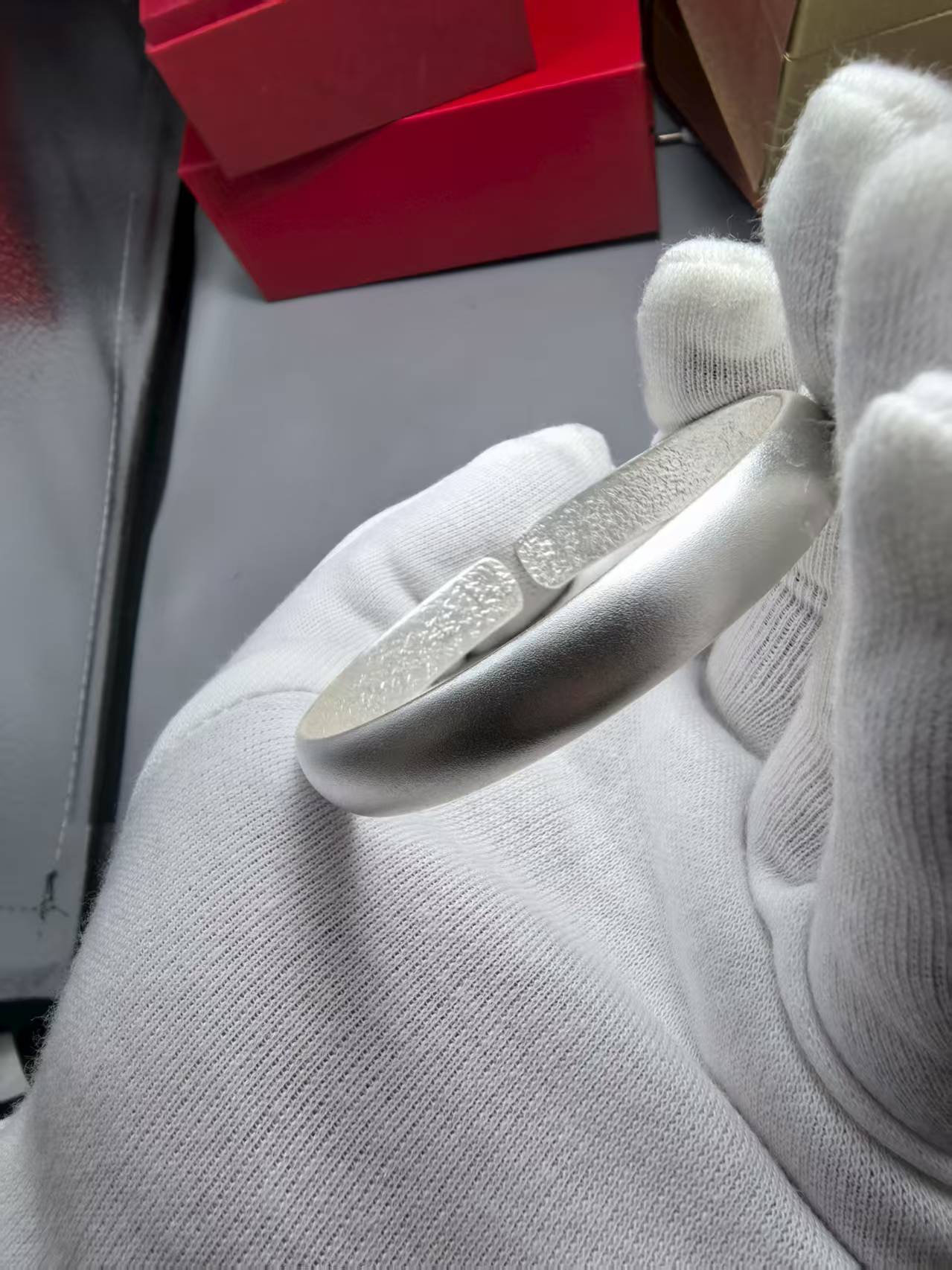 足银手镯 简约风手工泥鳅背手镯经典气质百搭窄款时尚磨砂传承