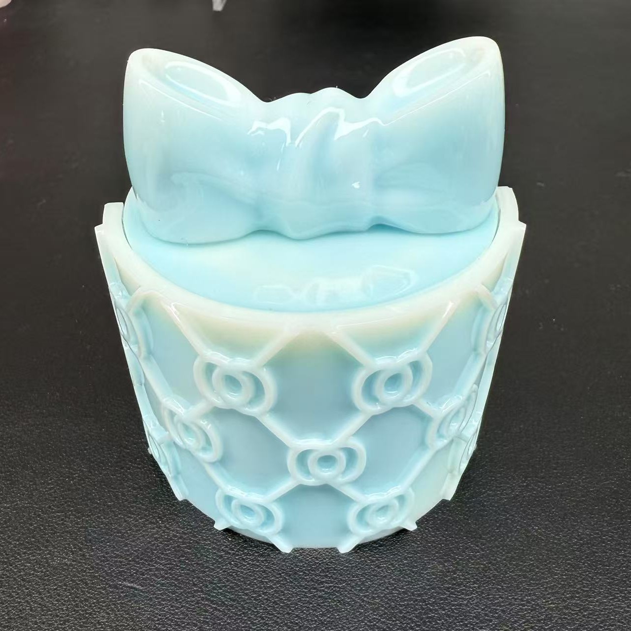 【蝴蝶结网格收纳罐】随机颜色 手工diy滴胶成品 收纳创意手工制作