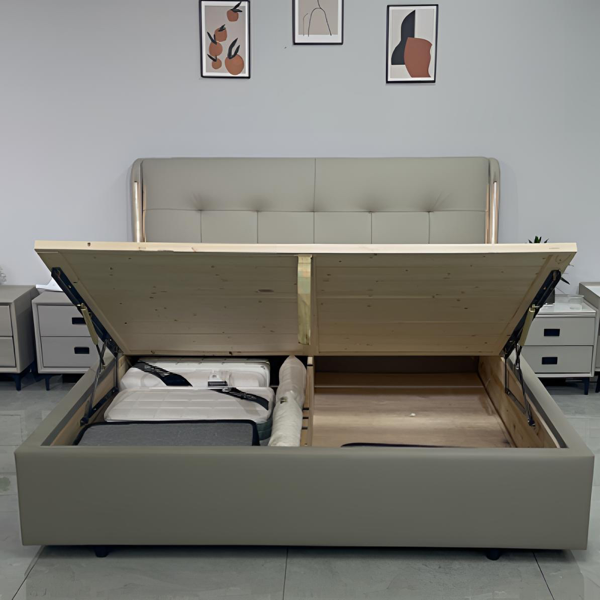 【专属链接】918#919#910#高箱新款头层牛皮储物高箱皮床婚床