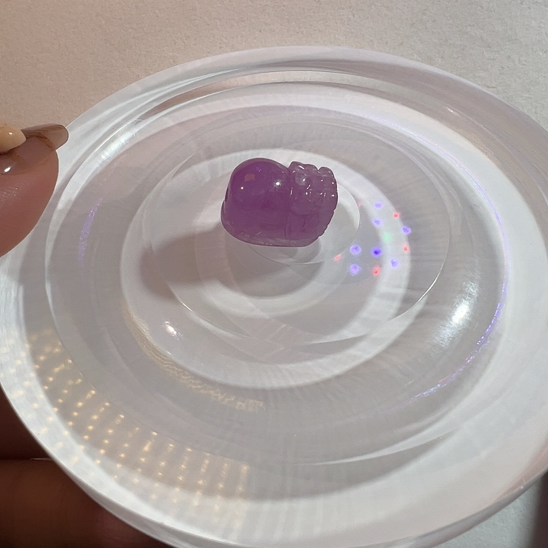 初****锂辉石单珠未镶嵌冰紫猫眼紫锂辉貔貅毕业级别