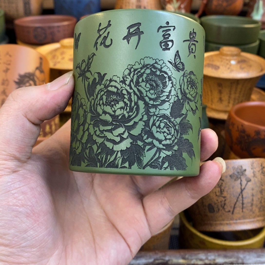 紫砂杯子宜兴全手工紫砂杯