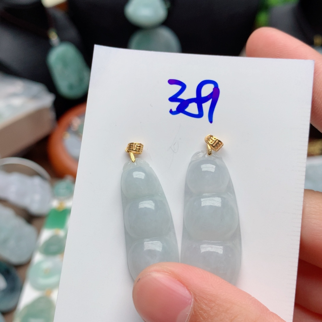 翡翠颈饰银S925镀金镶嵌吊坠