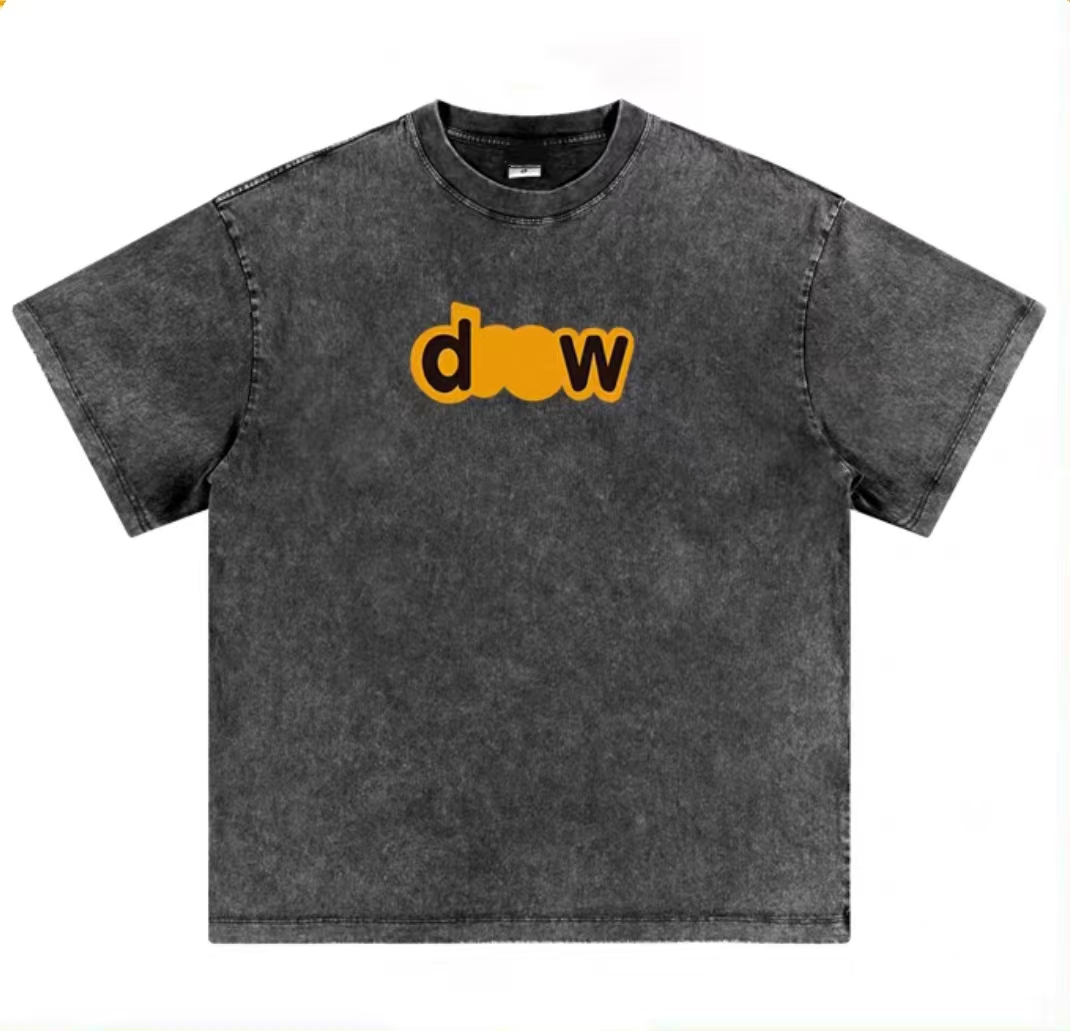 【OY】脸家字母复古做旧短T