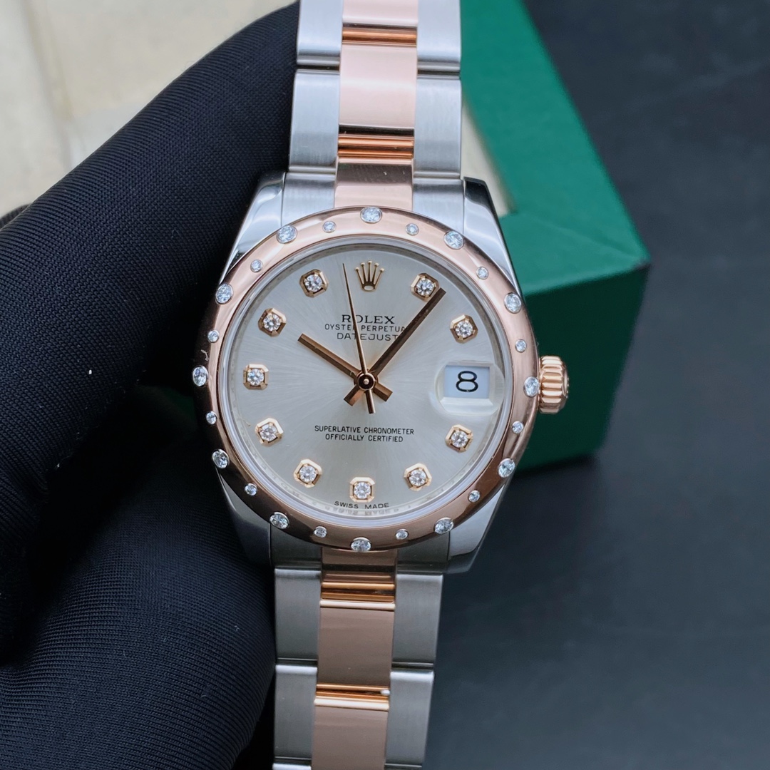 99新 Rolex/劳力士 日志178341甜甜圈/银盘/机械女表/表径31