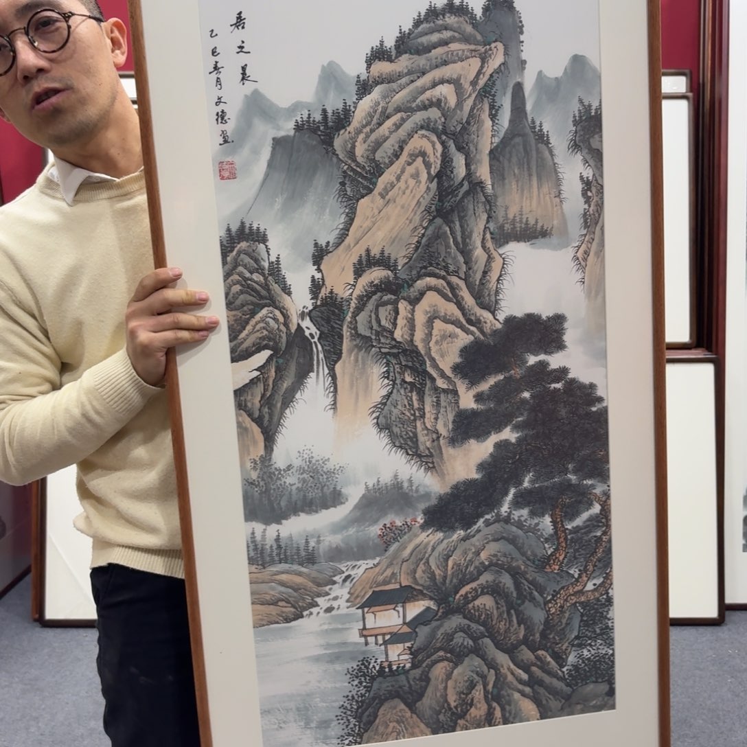 国画带框绘画120/60尺寸