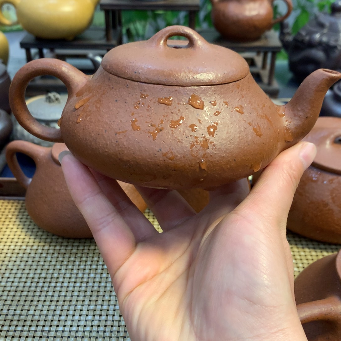 茶壶紫砂宜兴原矿老朱泥260cc