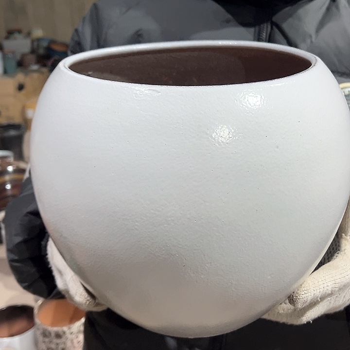 紫砂花盆高23口20/————-