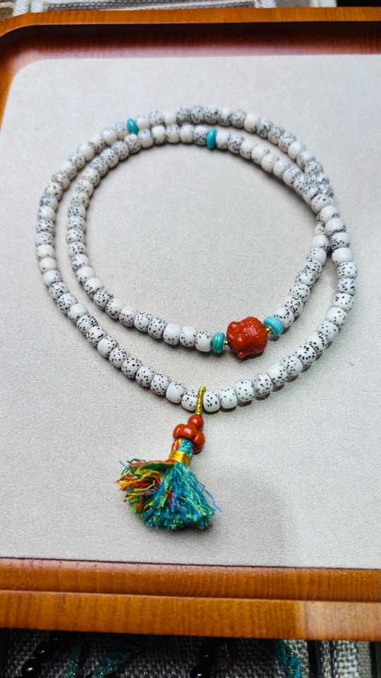 原生态星月大留白多圈手串