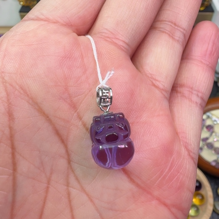 紫晶颈饰银S925镶嵌吊坠