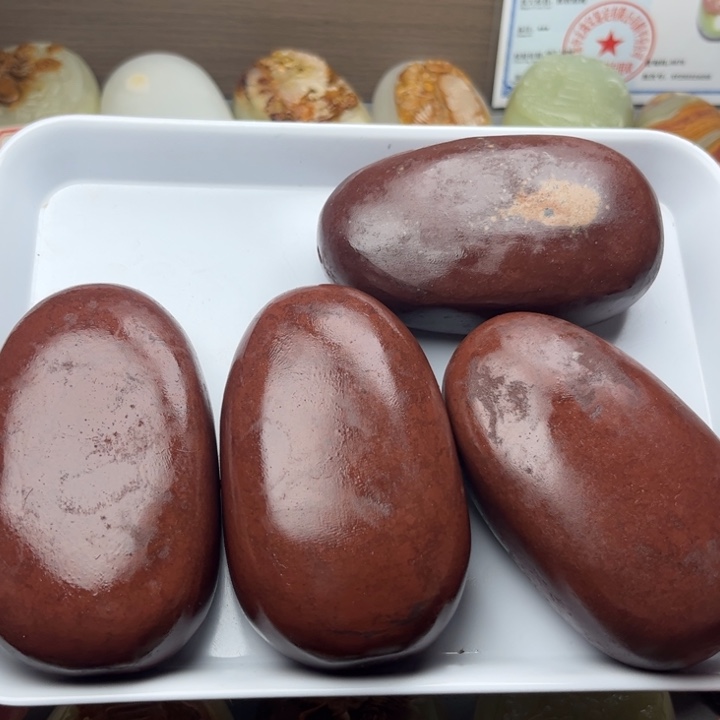 饕*石材方解石手把件