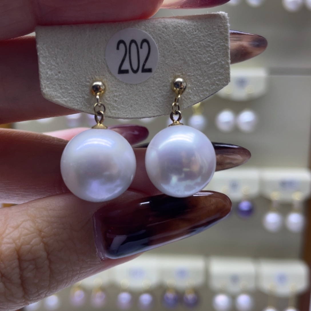 淡水珍珠耳饰银S925镶嵌