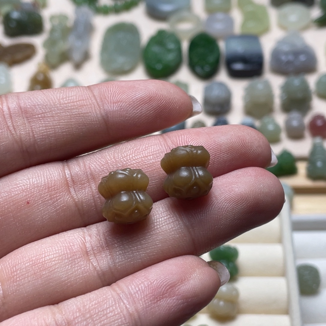 和田玉足银镶嵌吊坠(不含链)