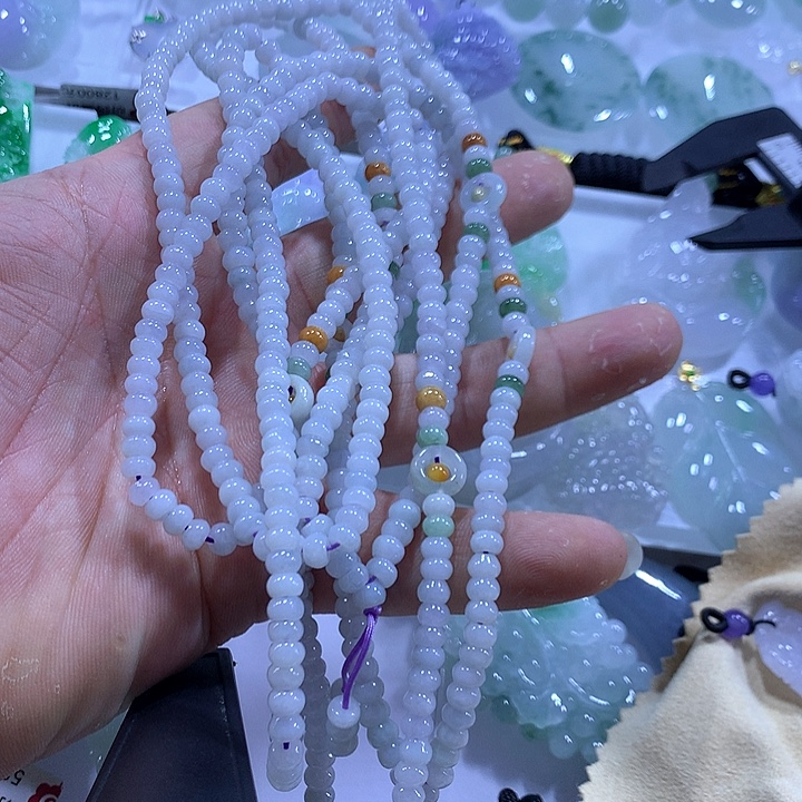 翡翠未镶嵌颈饰天然翡翠A货珠链多样性发货发其一