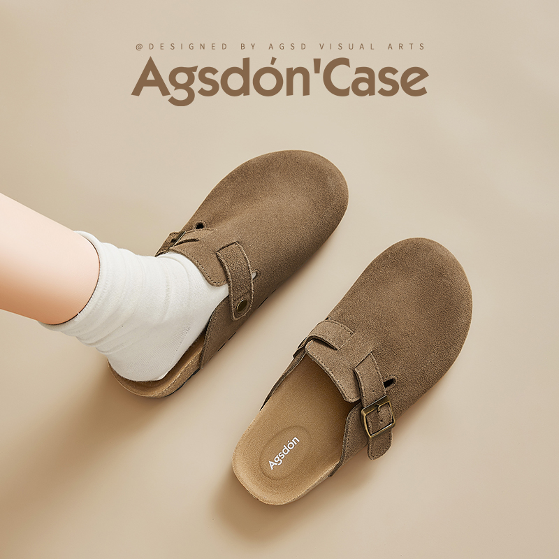 奥古狮登包头勃肯鞋女2025秋季新款外穿懒人一脚蹬单鞋半拖女鞋xx