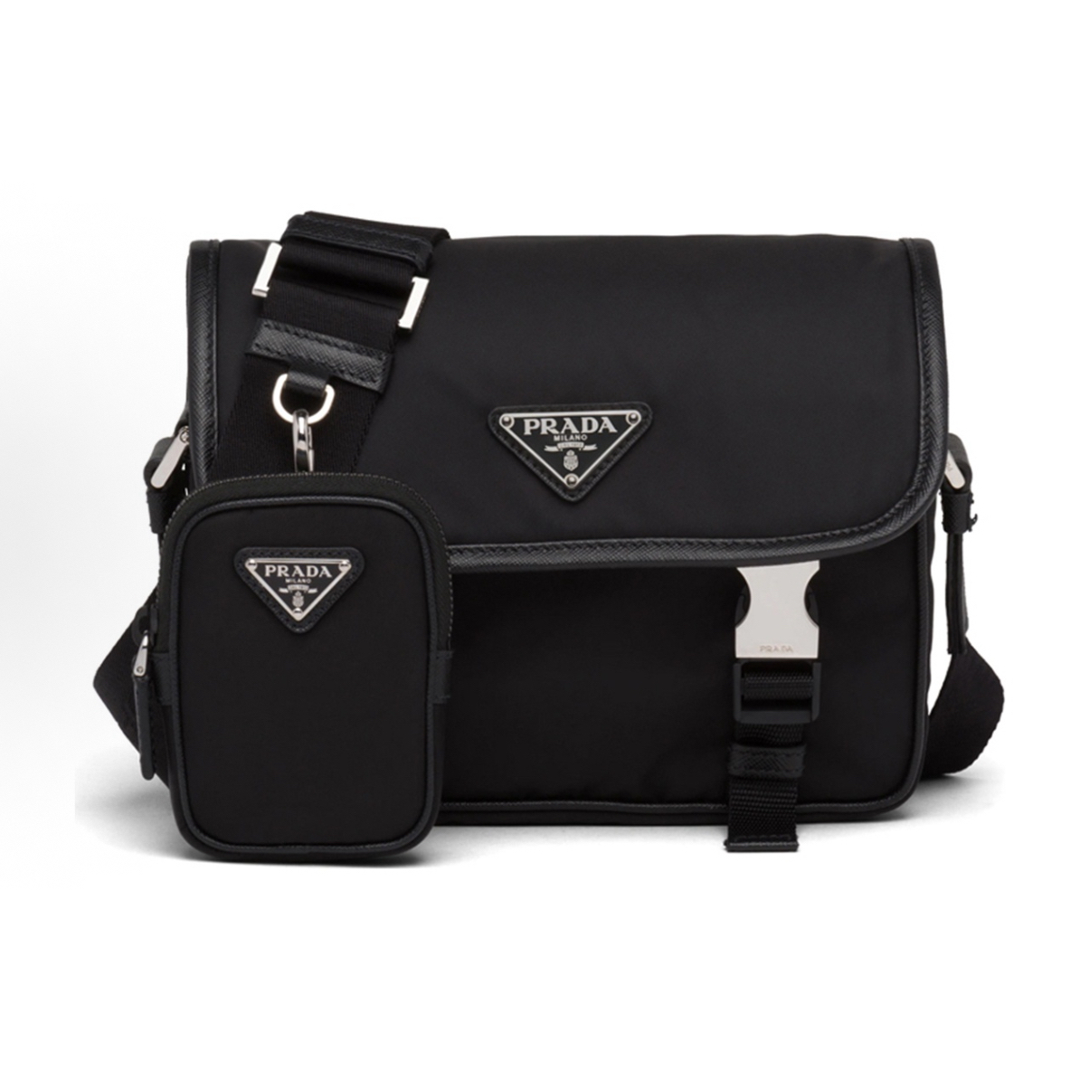 99新 Prada/普拉达 三角标尼龙三合一邮差包斜挎包