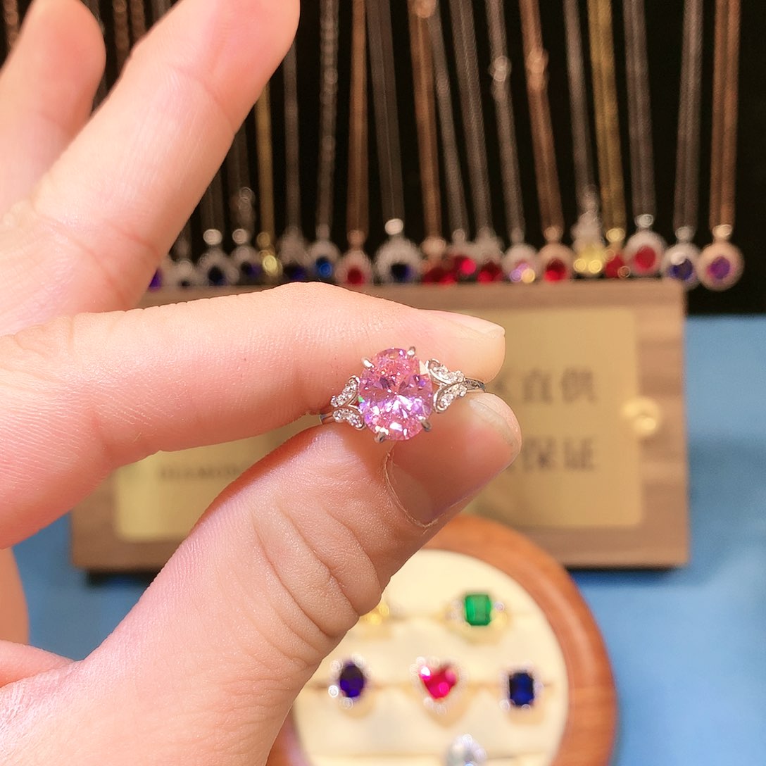 蓝宝石戒指银S925镶嵌