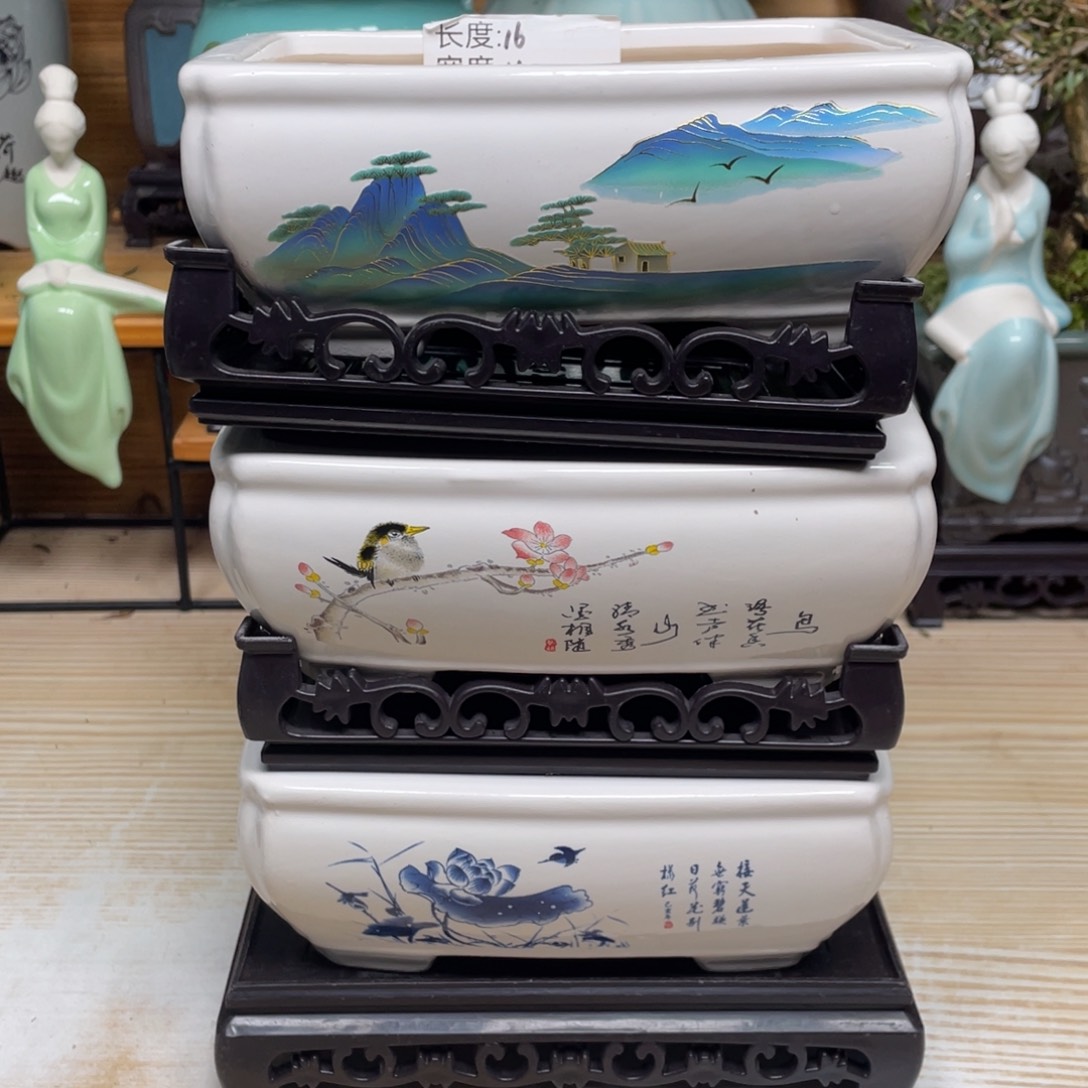 紫砂花盆陶瓷艺术花盆陶瓷