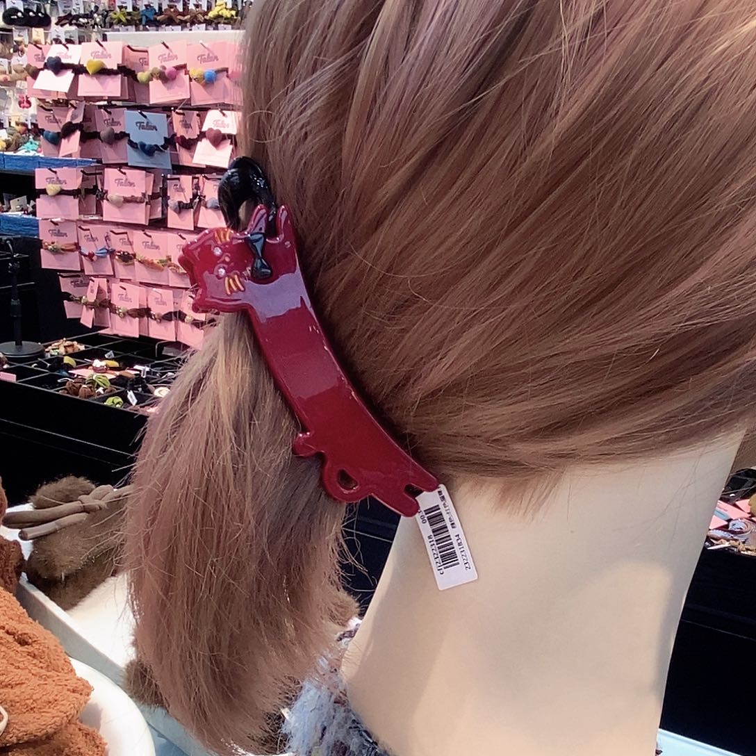 布艺铁合金醋酸小猫咪香蕉夹