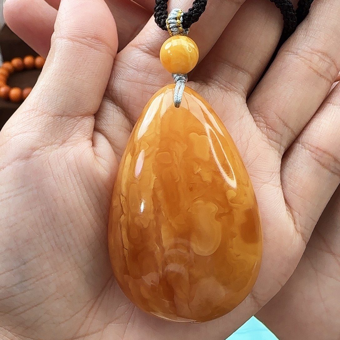 琥珀颈饰未镶嵌吊坠