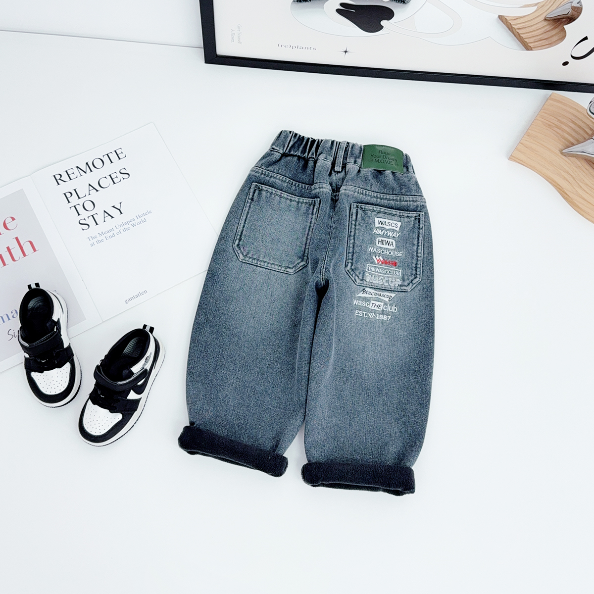 男童牛仔裤加绒加厚裤子儿童2025新款秋冬装HZ251135悠悠童话童装