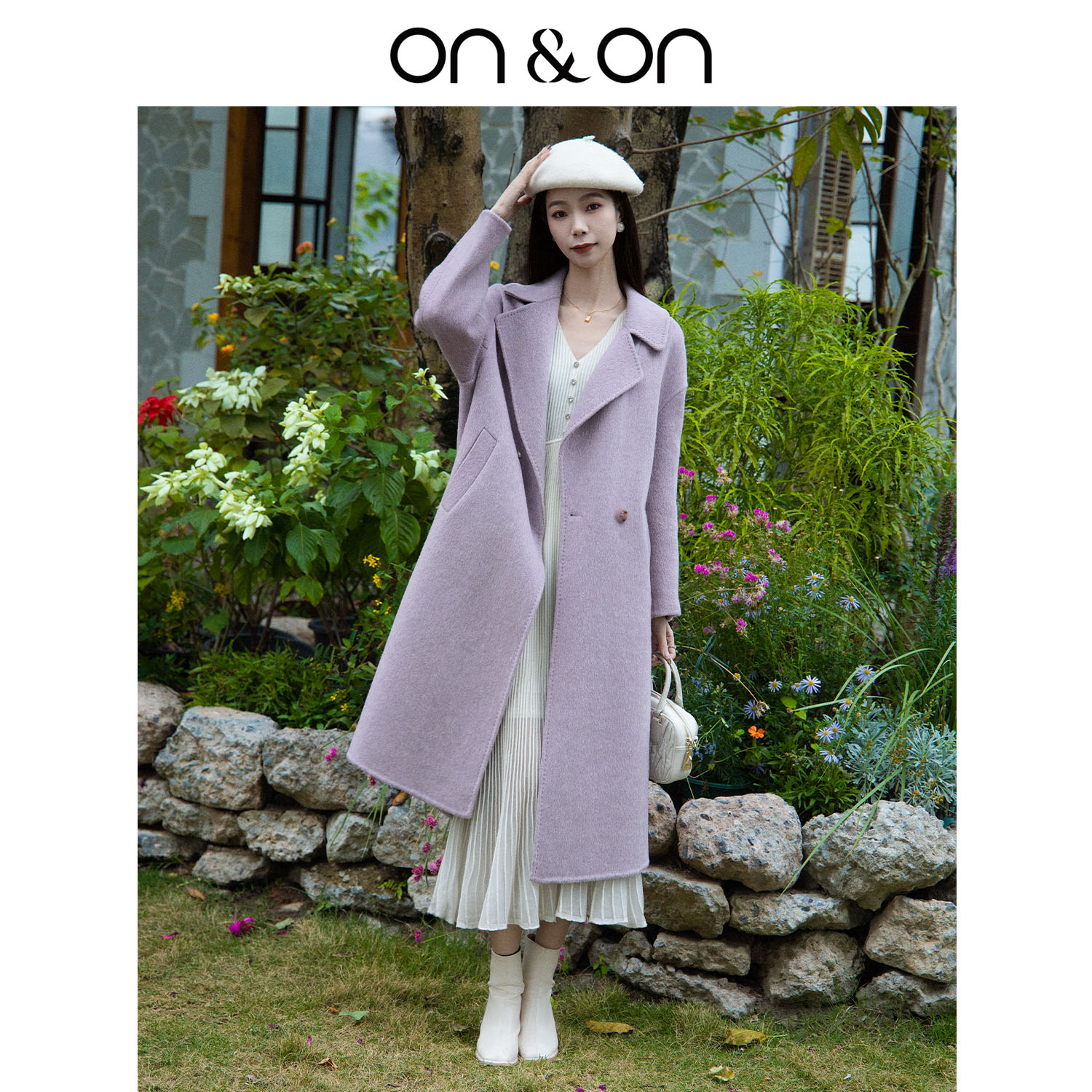 【本命大衣】冬季气质简约双面毛呢长款大衣-N4SW52132