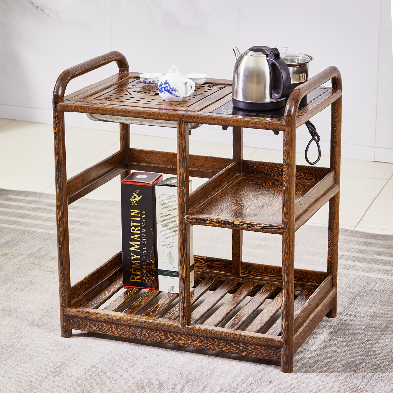 双扶手茶水车烧水壶一体茶几鸡翅木茶边柜中式茶水车红木家具