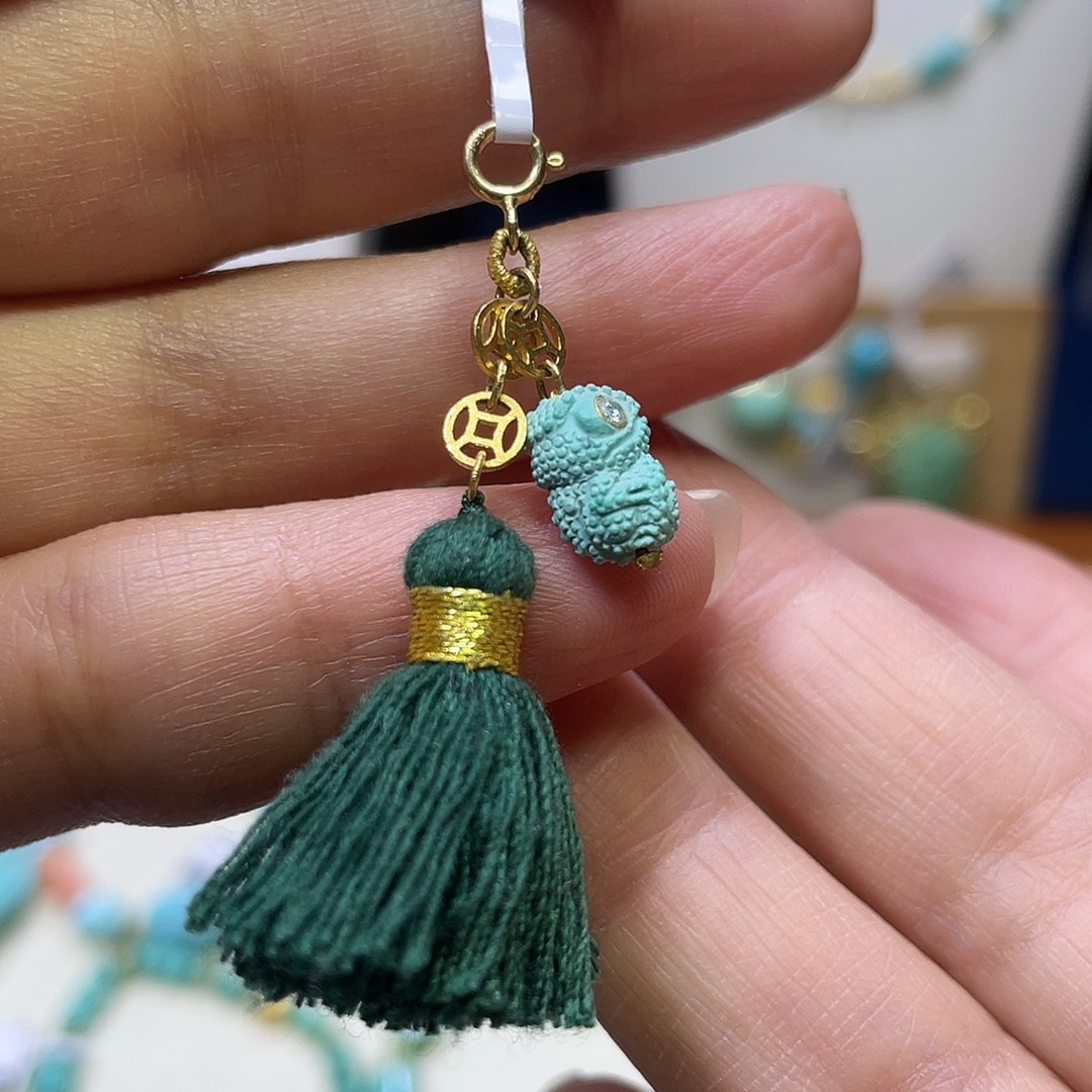 绿松石18K金镶嵌滴流